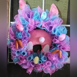 Colorful Kids Bunny Wreath